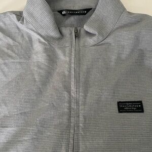 TravisMathew Gray Quarter Zip Pullover